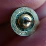 Vintage Rolled Gold round blue cabochon Ridge swirl Stud earrings Image 5
