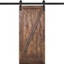 6.6 FT 200cm Black Barn Door Hardware Kit with Handle Image 2