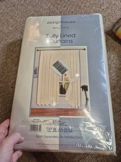 cream fully lined curtains