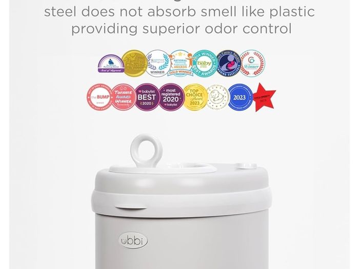 Odour trapped Stainless steel nappy disposal bin