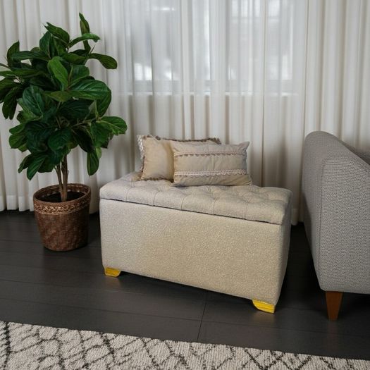 Elegance Boucle Ottoman with Storage 100x40