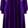 Joe Browns women's velour long-sleeved midi dress, purple, size 36 / S Image 3
