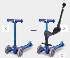 Micro scooter assessories: seat push handle and footrest: black.