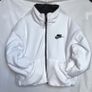 Nike Black Therma-FIT Reversible Short Fit Puffer Jacket White Fleece Coat Size M Image 4