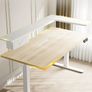 Standing Desk with Drawers, 120cm Height Adjustable Desk, Electric Standing Desk with Monitor Stand, Sit Stand Desk with USB Port, Ergonomic Computer Table for Home Office, Beige Image 9