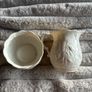 Vintage Belleek Serenity Cream & Sugar Set - Gold Trim Fine Parian China Image 2
