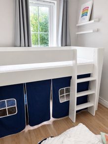Mid Sleeper Bed with Brand New IKEA Mattress & Play Tent