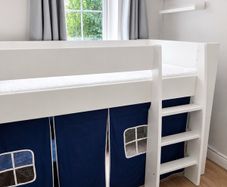 Mid Sleeper Bed with Brand New IKEA Mattress & Play Tent