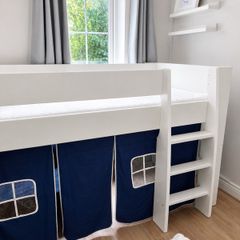 Mid Sleeper Bed with Brand New IKEA Mattress & Play Tent