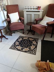 2 solid mahogany side tables