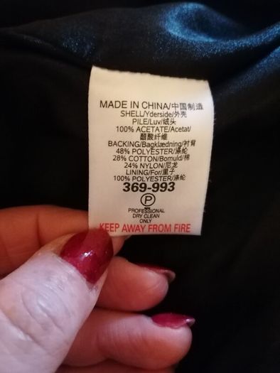 Next black fur jacket size UK 14