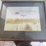 Vintage Flying Mallard Ducks Framed Signed Print. Image 8