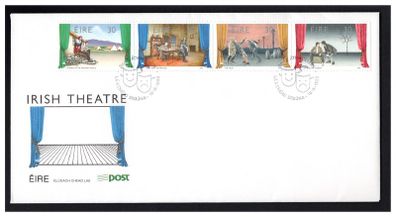 1990 Ireland Irish Theatre (Playboy of the Western World, Juno and the Paycock, The Field & Waiting for Godot) Commemorative Stamps An Post First Day Cover (FDC)