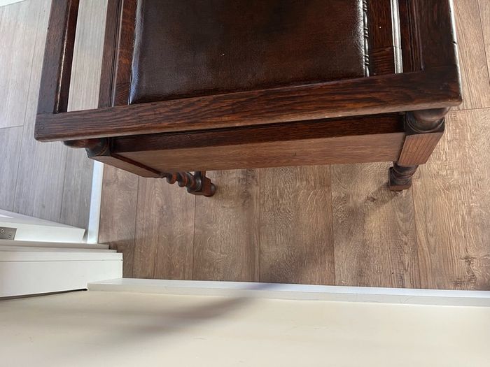 Antique Victorian Oak Piano Stool