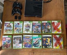 xbox 360 + 2 controller wireless + 2 games of your choice