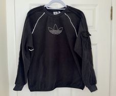 Adidas Women's Crew Neck Black Fleece Jumper - size UK 14