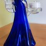Cobalt blue glass angel candle holder Image 2