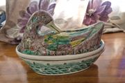 Antique Chinese Tureen Famille Verte Porcelain Duck