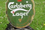 Original Heavy Enamel Carlsberg Lager Oval Sign