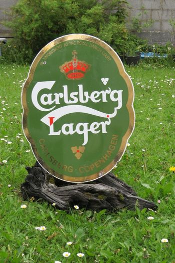 Original Heavy Enamel Carlsberg Lager Oval Sign