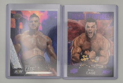 AEW Brian Cage Upper Deck Wrestling Trading Cards x2