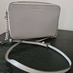 Grey Michael Kors Saffiano Leather Camera Bag