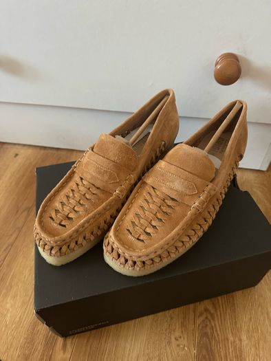 Wallabee Loafer Weave Tan Suede