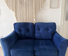 Blue 2 seater velvet Sofa