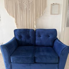 Blue 2 seater velvet Sofa