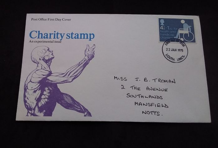 Great Britain Stamps : Charity Stamp - An Experimental Issue , Post Office First Day Cover - 1975