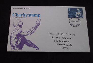 Great Britain Stamps : Charity Stamp - An Experimental Issue , Post Office First Day Cover - 1975