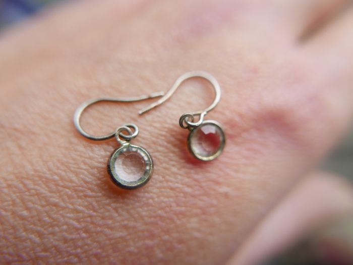 Vintage Sterling Silver Moonstone Earrings, Gemstone