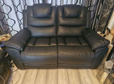 Emily black 2 seater electric recliner