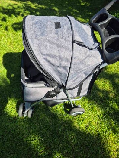 Trixie Grey Dog Buggy Stroller (Quick-Fold, Max 11kg)