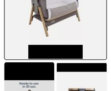 Tutti Bambini CoZee Lite Bedside Crib next to me cot grey