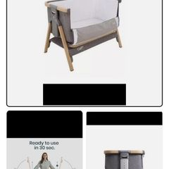 Tutti Bambini CoZee Lite Bedside Crib next to me cot grey