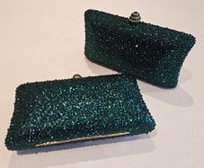 Bridesmaids Matching Forest Green Clutch Bags Set of 2 (Unused)