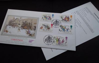 Great Britain Stamps : Christmas First Day Cover , No.91 " Silk Issue " 1993 Series