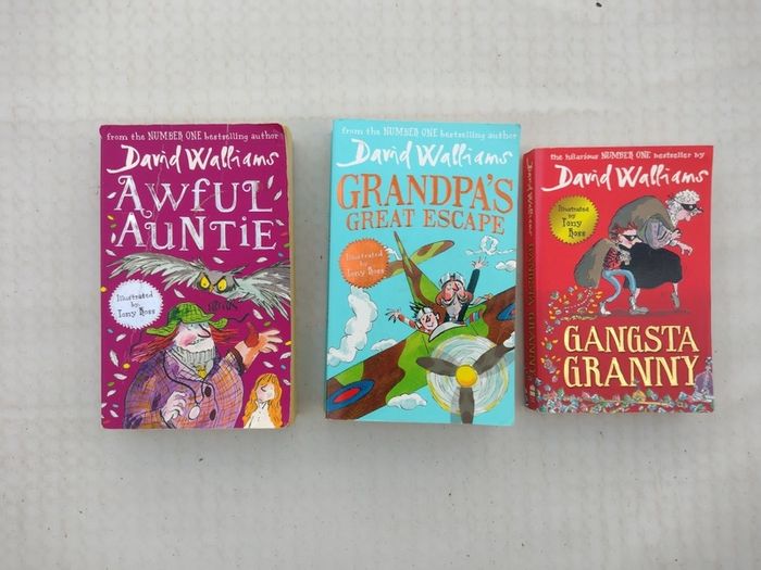 David Walliams- Awful Auntie, Grandpa's great escape,  Gangsta Granny, Code for Bananas, Mr Stinky, Midnight Gang, Boy in the dress