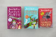 David Walliams- Awful Auntie, Grandpa's great escape,  Gangsta Granny, Code for Bananas, Mr Stinky, Midnight Gang, Boy in the dress