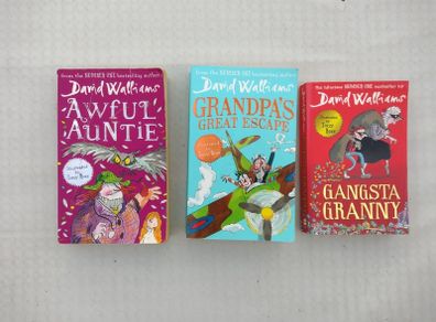 David Walliams- Awful Auntie, Grandpa's great escape,  Gangsta Granny, Code for Bananas, Mr Stinky, Midnight Gang, Boy in the dress
