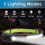 COB LED Bike Cycling Bicycle Headlamp Sensor Headlight with Built-in Battery Flashlight USB Rechargeable Head Lamp Torch 5 Lighting Modes Work Light Running Walking Cycling Bike Image 2
