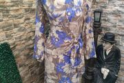 Blue and grey floral dress