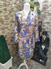 Blue and grey floral dress