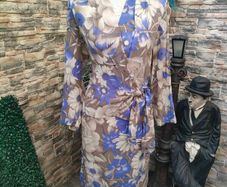 Blue and grey floral dress