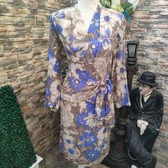 Blue and grey floral dress