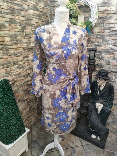 Blue and grey floral dress