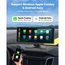 Wireless Car Stereo, 254 mm HD Portable Radio Touch Screen with Apple CarPlay and Android Auto, CarPlay Screen with Front & Backup Cameras, Voice Control, Mirror Link, Bluetooth, GPS Navigation Image 2