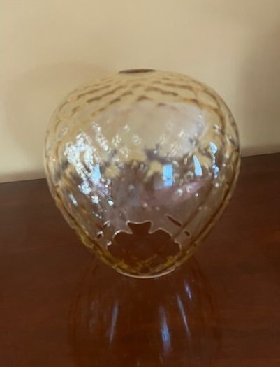 Glass Ceiling Light Shade In Prestine Vintage Condition. Stunning Gold / Amber Hue Colouring. Beautiful