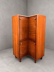 Mid century teak  corner bar cabinet vintage Danish